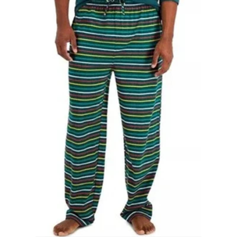 FAMILY PAJAMAS Matching Men's Mix It Family Pajama Set, Red Top & Green Pants, S