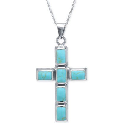 R. H. Macy Sterling Silver & Turquoise Cross Necklace