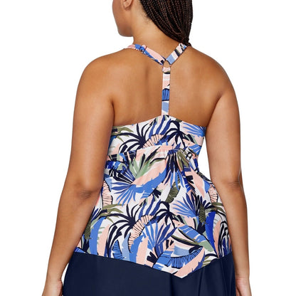 Raisins Curve Plus Size Aviva Tankini Top In Tropical Print