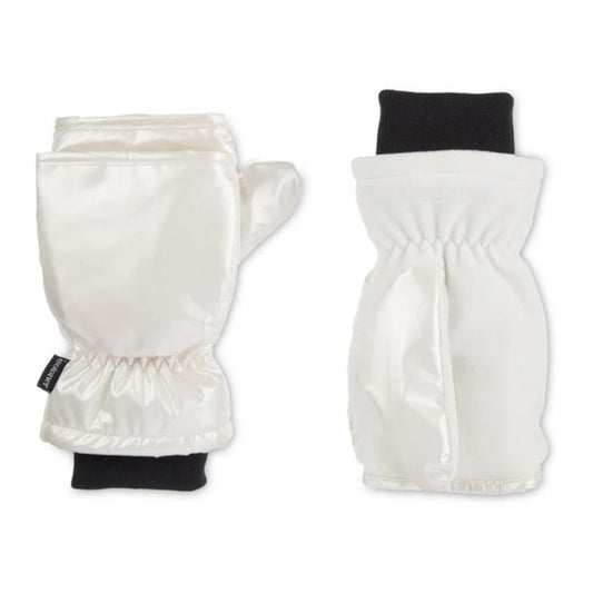Isotoner Signature Women's Sleek Finger-Flip Touchscreen Mittens in Ivory, L/XL