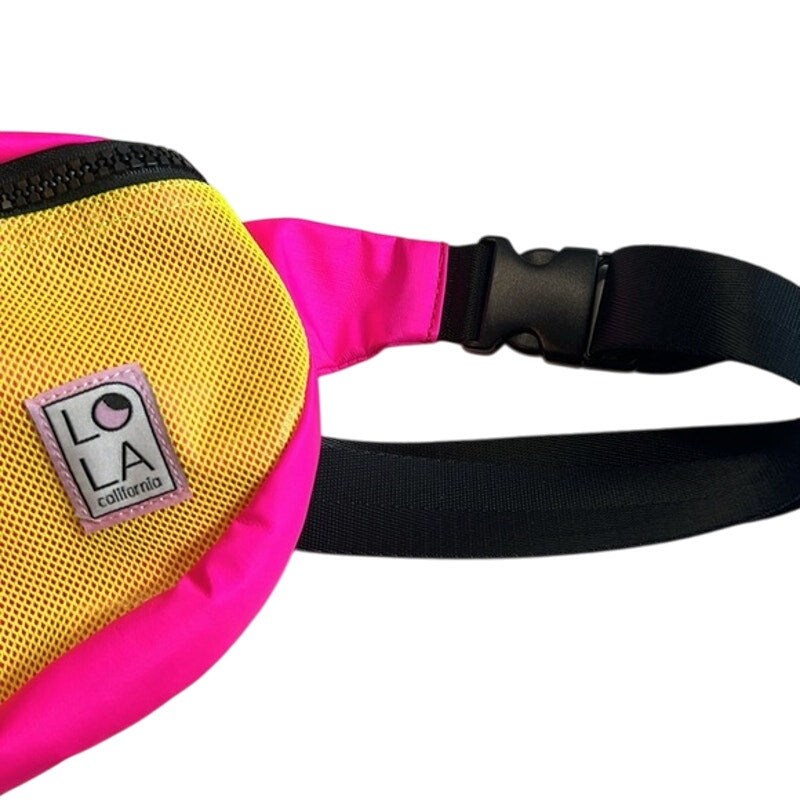 LOLA Women's Small Moonbeam Bum Bag In Neon Pink Yellow Multi
