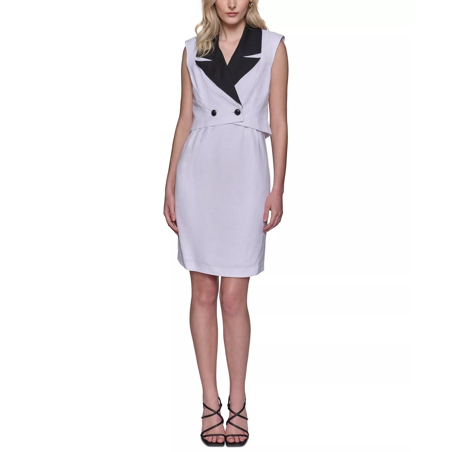 KARL LAGERFELD PARIS Women's Jacket & Square Neck Dress in White