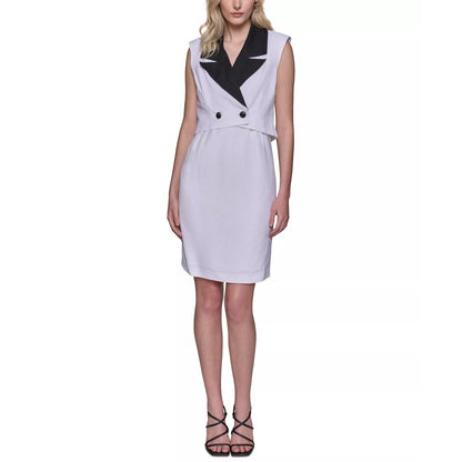 KARL LAGERFELD PARIS Women's Jacket & Square Neck Dress in White