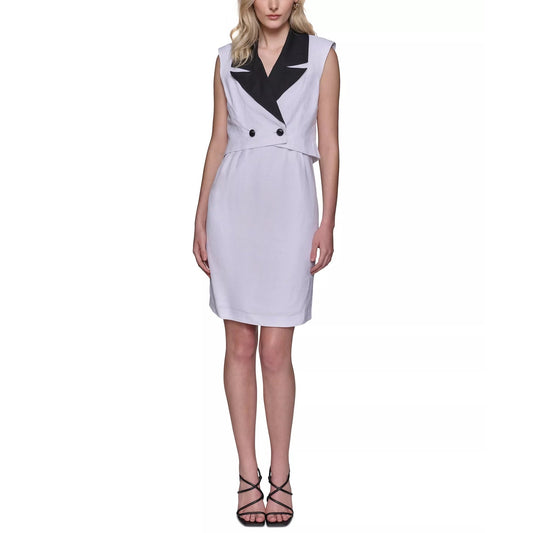 KARL LAGERFELD PARIS Women's Jacket & Square Neck Dress in White