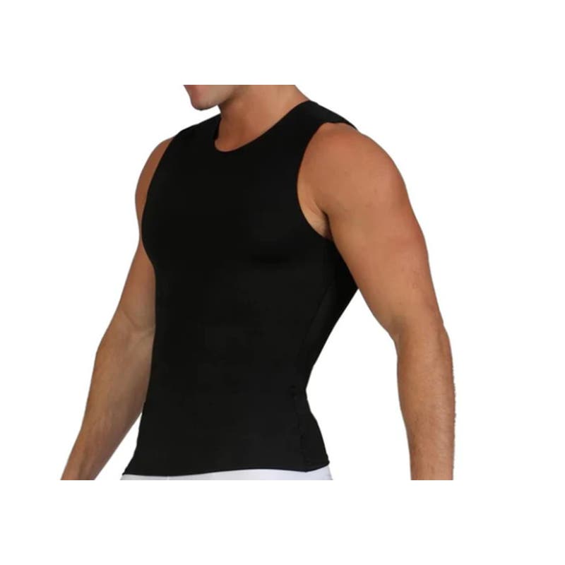 InstaSlim Pro Men's Black Sleeveless Compression Muscle Tank, Size XL