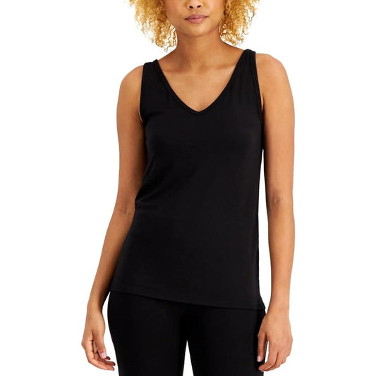 Alfani Intimates Women's Classic Black Sleeveless Modal Pajama Top