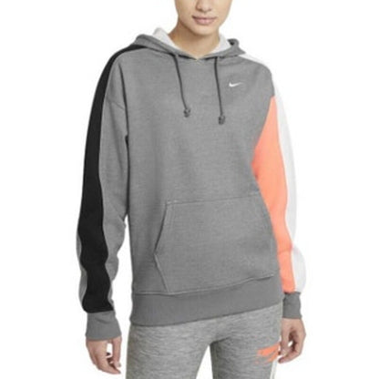 NIKE Gray & Orange Colorblock Hoodie, Oversized Fit