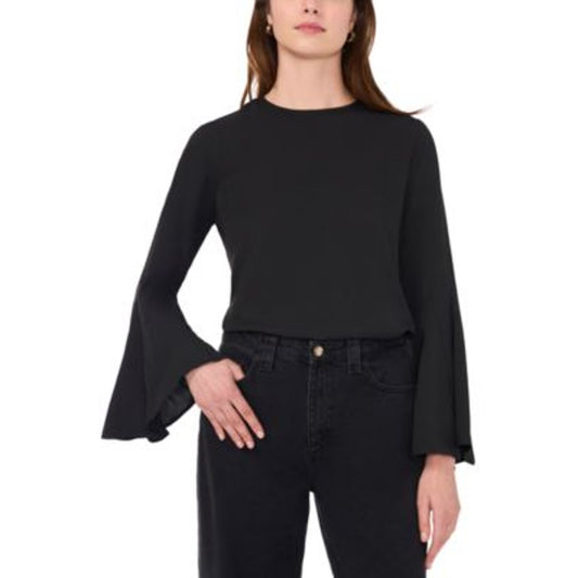 Parker Women's Bell-Sleeve Crewneck Top in Rich Black