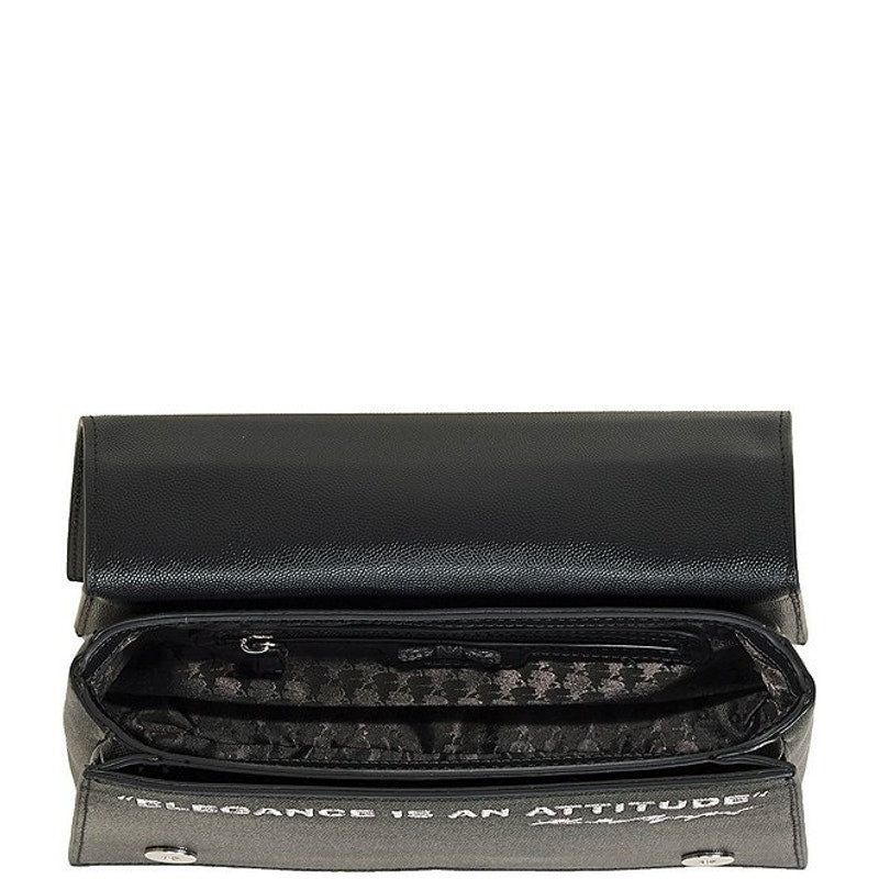 KARL LAGERFELD PARIS Tropez Small Leather Satchel in Black