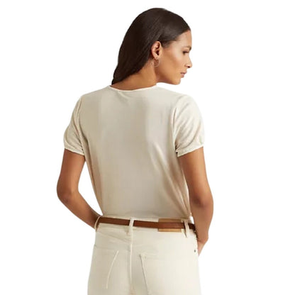 Lauren Ralph Lauren Foiled Jersey T-Shirt Mascarpone Cream