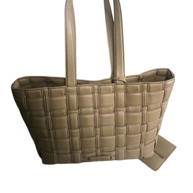Michael Kors Camel “Ivy” Woven Tote Bag, Vegan Faux Leather, NWT