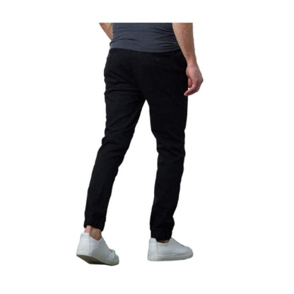 Galaxy By Harvic Men's Basic Stretch Twill Joggers In Black