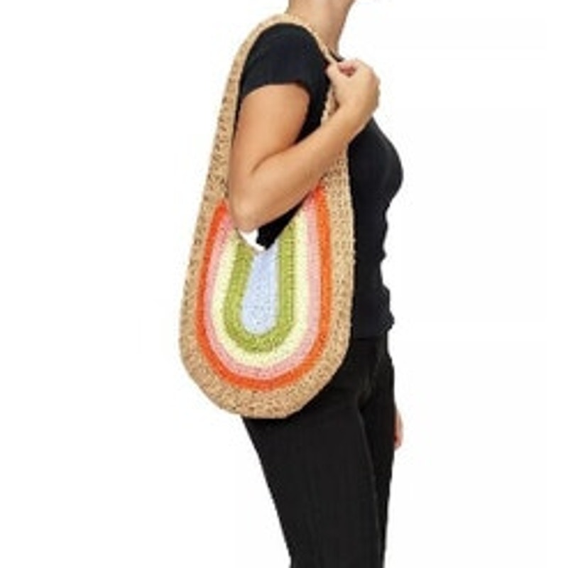 Urban Originals Crochet Rainbow Valley Hobo Bag, NWT
