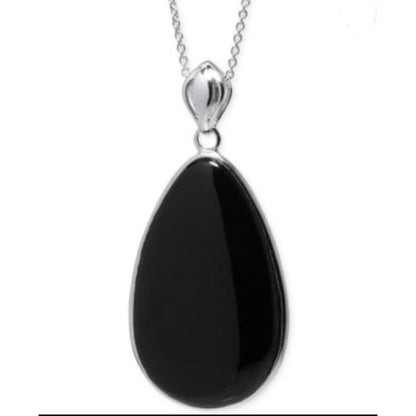 R. H. Macy Sterling Silver & Black Agate Teardrop Necklace