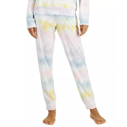 Jenni Womens Jogger Pajama Pants Soft Stretch Multicolor Tie-Dye