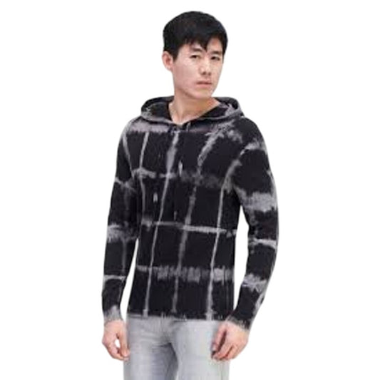 INC International Concepts Men's Deep Black & Gray Tie Dye Hoodie