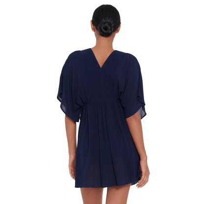 Lauren Ralph Lauren Lauren by Ralph Lauren Crinkle Rayon Tunic In Navy