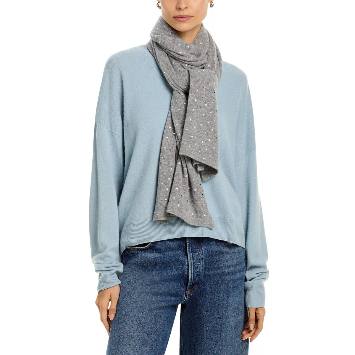 Fraas FOIL DOT BLANKET SCARF in Grey Silver