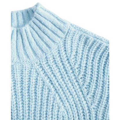 On 34th Women's Mock Neck Drop-Shoulder Sweater in Blue Mist
