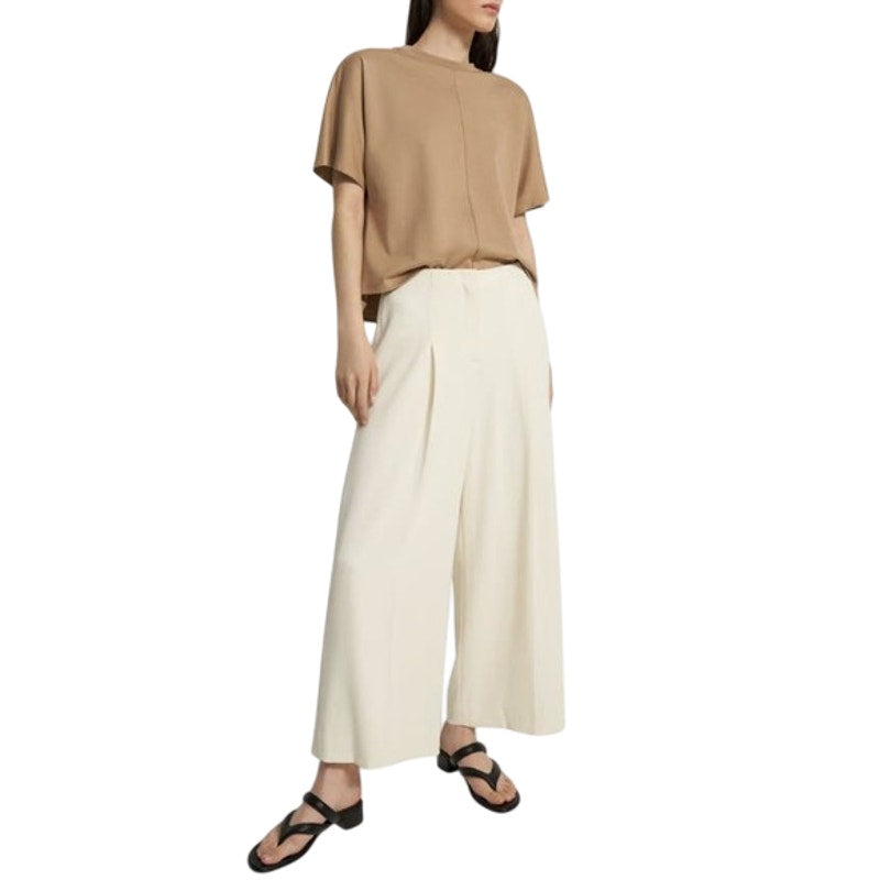 Theory Women's Pleated Wide-Leg Pants in Striped Admiral Crepe