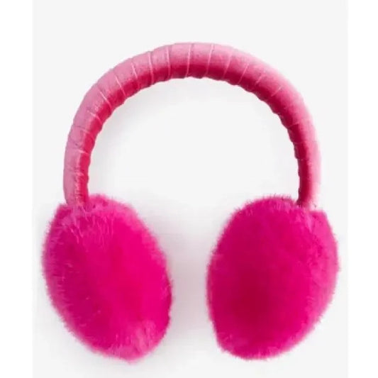 On 34th Women's Faux-Fur Earmuffs Boxed Gift in Bright Pink