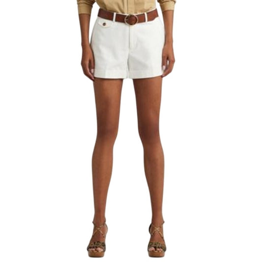 Lauren Ralph Lauren Women's Pleated Double-Faced Cuffed Shorts in White