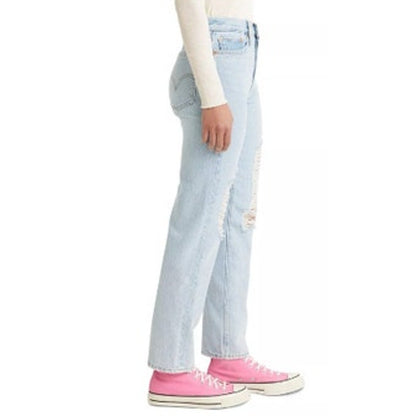 Levi's Women's Released Hem Straight Leg Jeans, Light Wash Flow Style