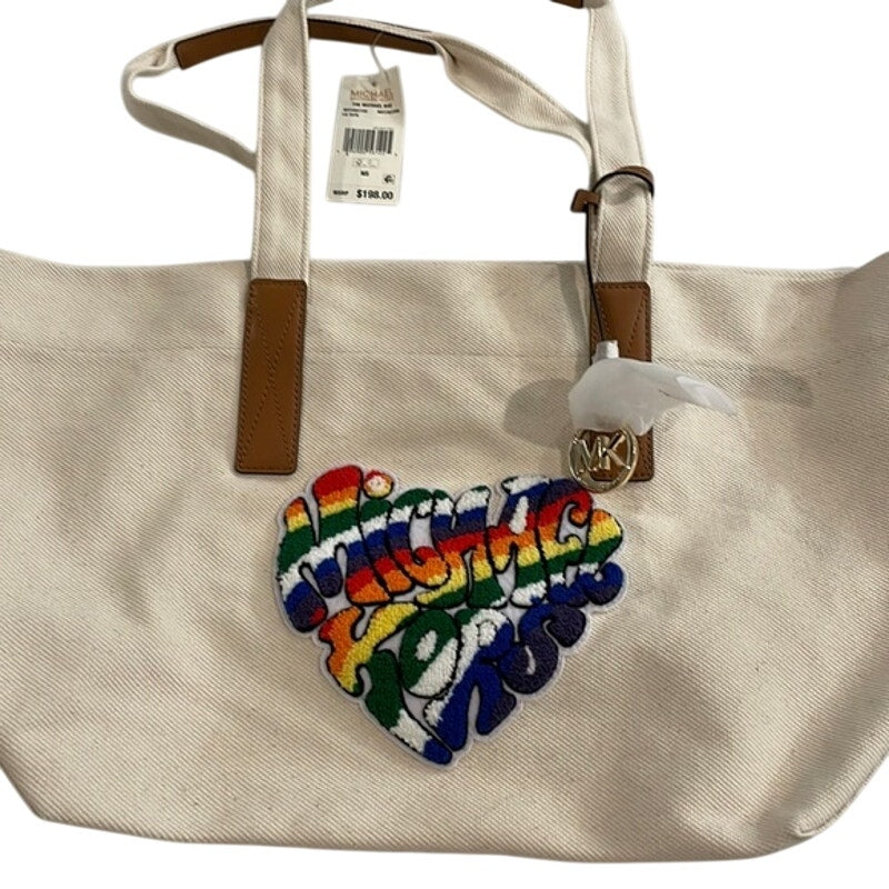 Michael Kors The Michael Bag Large Tote Natural Acorn Pride Logo