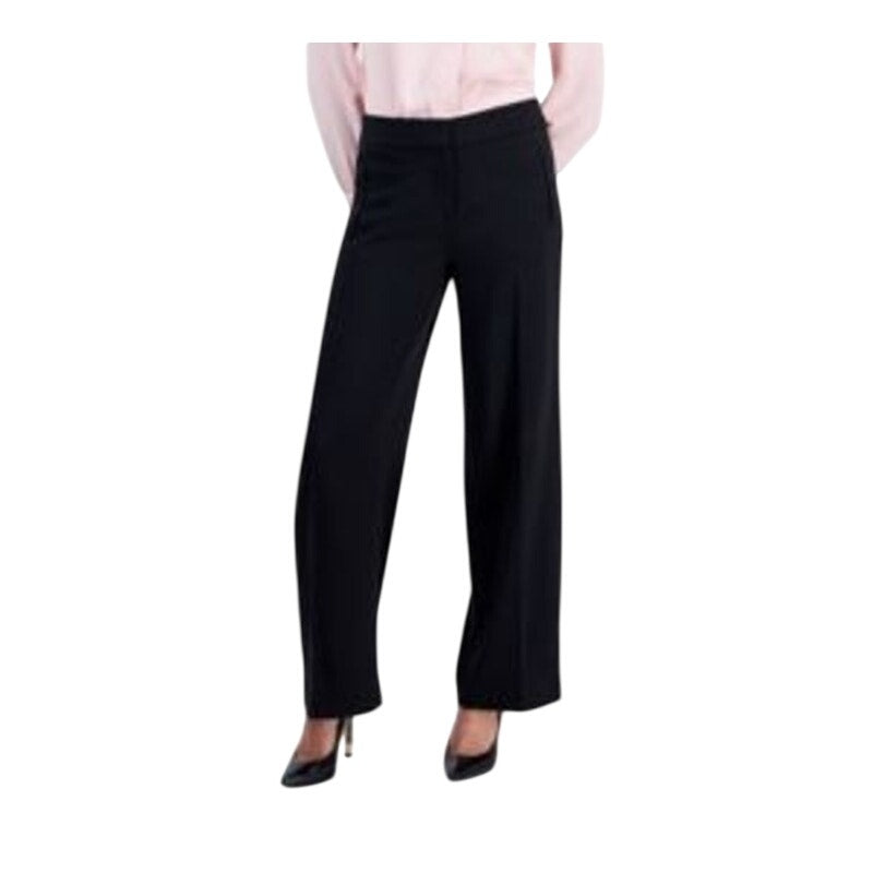 Bar III Women's High-Rise Wide-Leg Crepe Dress Pants in Black
