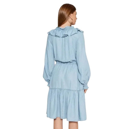 LAUREN RALPH LAUREN Ladies Ruffled Long-Sleeve Denim Dress