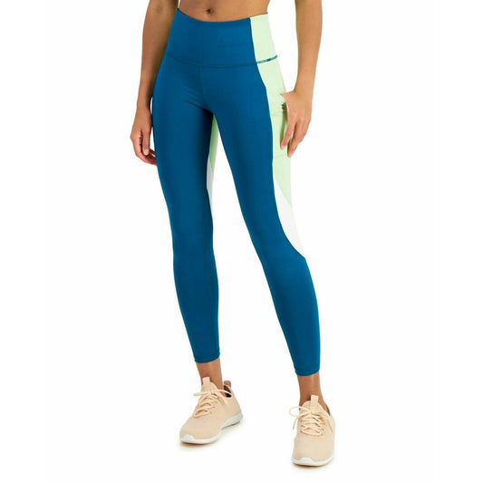 Ideology Zen Teal Blue & Green Leggings, High Waisted w/ Pockets