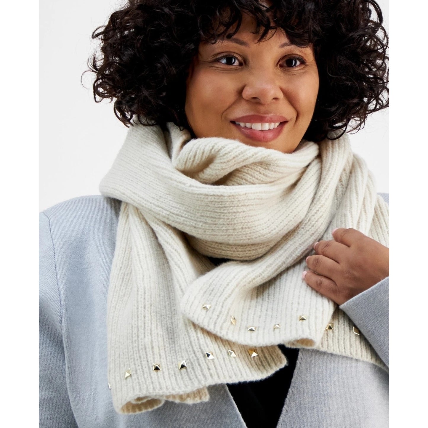 I.N.C. International Concepts Studded Scarf Women's In Oatmeal Neck Warmer