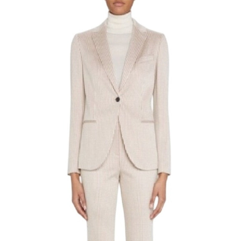 THEORY Women's Staple Stratton Knit Blazer in Blush Pink Multi Houndstooth, 12