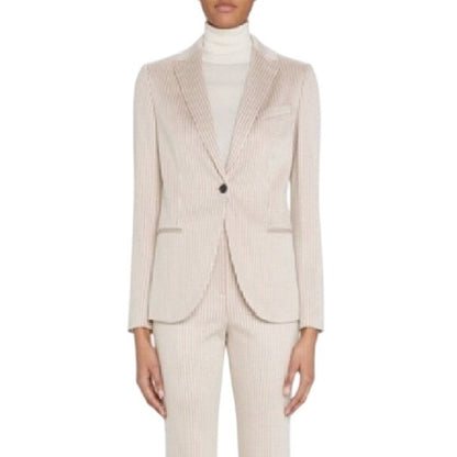 THEORY Women's Staple Stratton Knit Blazer in Blush Pink Multi Houndstooth, 12
