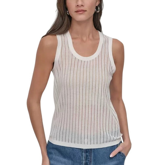 DKNY Women's Drop Stitch Tank Top in Ivory