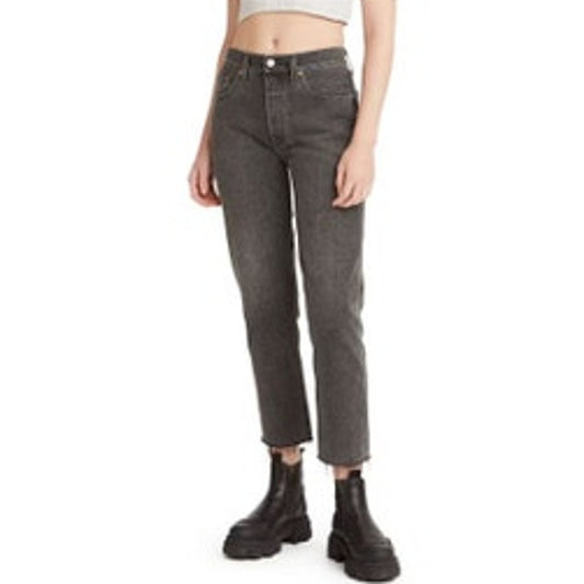 Levi's Women's 501 Cropped Straight Leg Jeans in Black, "Get Off My Cloud", 30