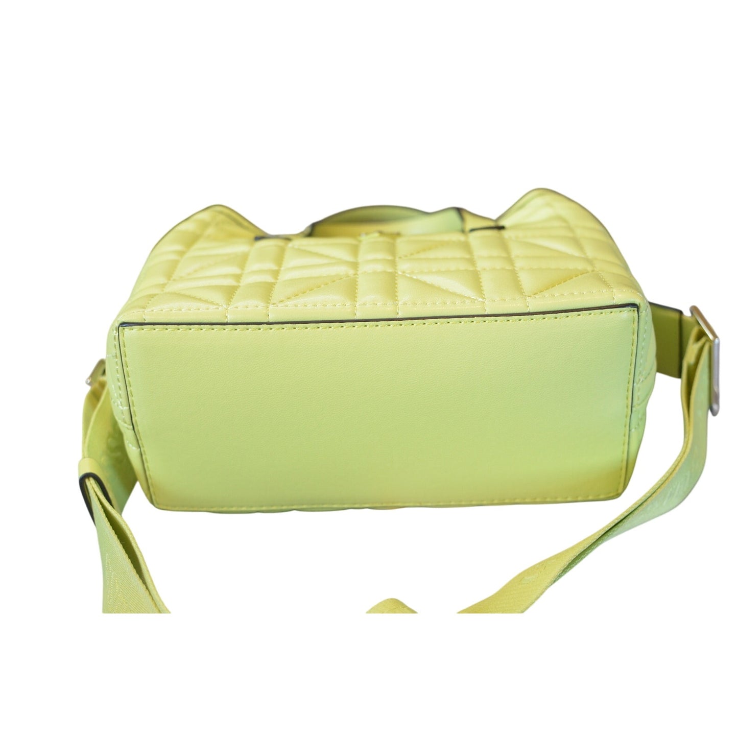 Guess Women's Metallic "Latona" Mini Tote Bag in Chartreuse Green
