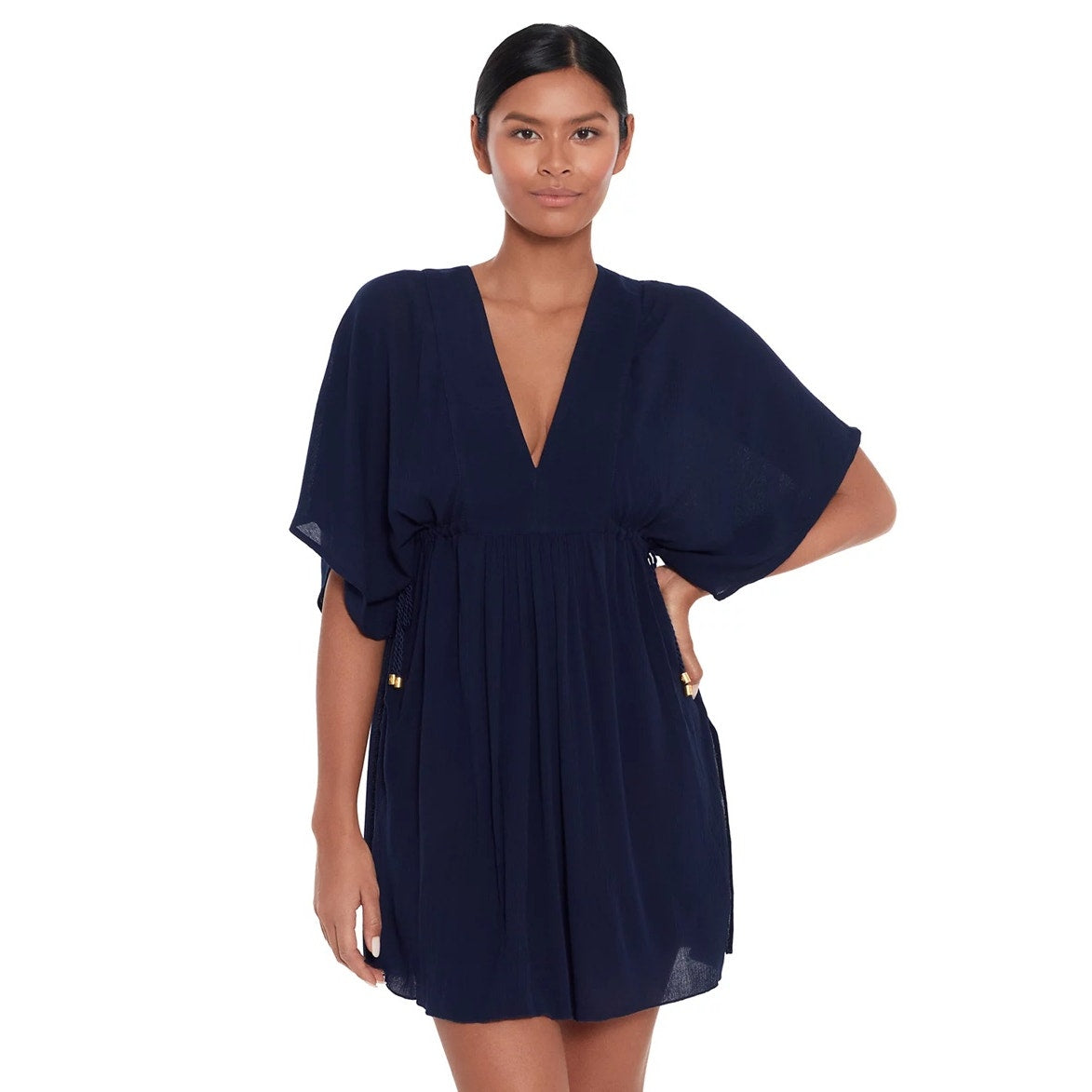 Lauren Ralph Lauren Lauren by Ralph Lauren Crinkle Rayon Tunic In Navy