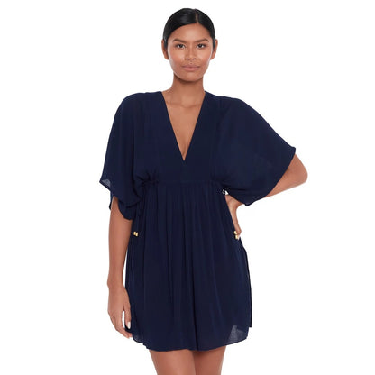 Lauren Ralph Lauren Lauren by Ralph Lauren Crinkle Rayon Tunic In Navy
