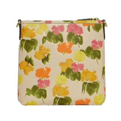 Coach Kitt Crossbody Floral Print Multi Pebble Leather CC556