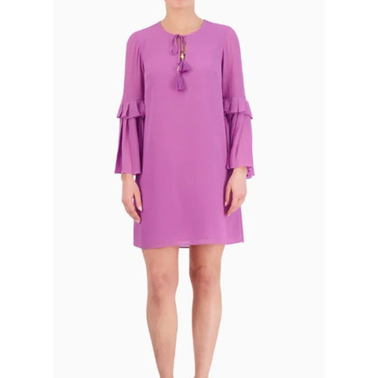 Vince Camuto Ladies Lavender Chiffon Bell Sleeve Dress, Size 0