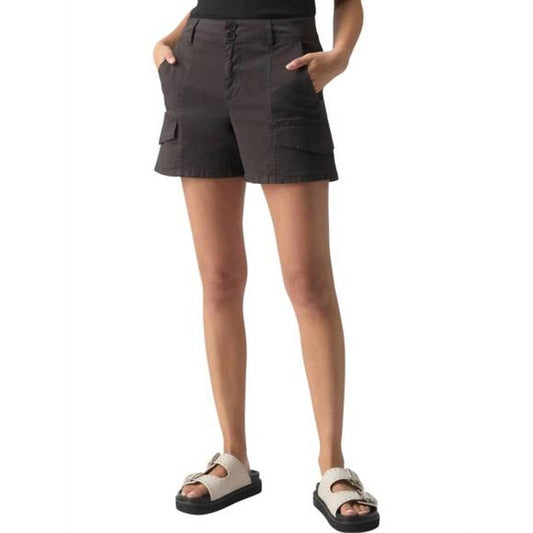 Sanctuary Women's "Rebel" High Rise Utility Shorts in Obsidian Black, Size 26
