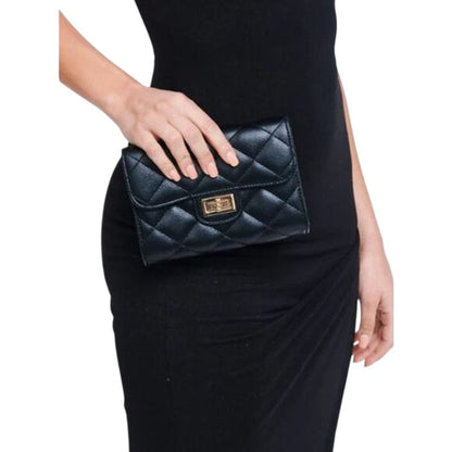 Urban Expressions Ladies Back Quilted "Wendy" Wallet w/ Gold Hardware, NWT