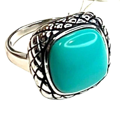 R. H. Macy Silver & Turquoise Square Ring,