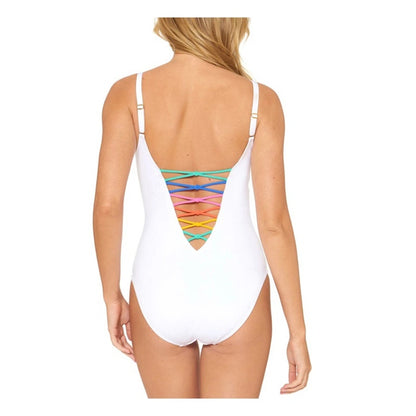 Bleu by Rod Beattie Women's Core-Lace-Down Mio One-Piece Swimsuit