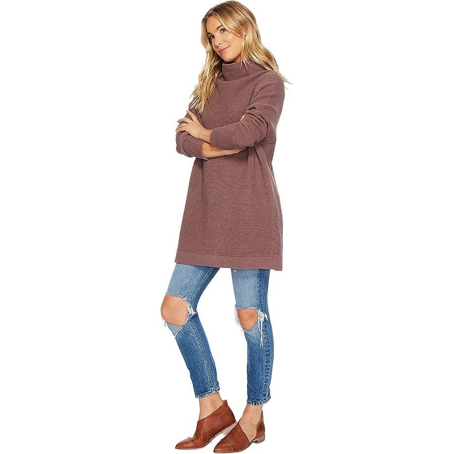 Free People  Ottoman Slouchy Tunic Sweater Nutmeg