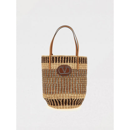 Valentino  VLOGO SIGNATURE RAFFIA SHOPPING BAG TOTE
