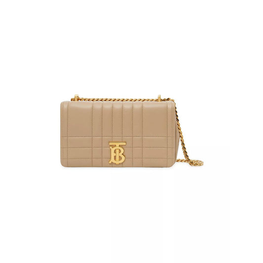 Burberry Small Lola Quilted Leather Shoulder Bag In Oat Beige Leather