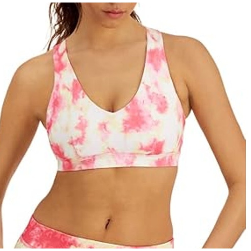 Ideology Pink, Yellow, & White Strappy Back Sports Bra, Padded, Size XXL, NWT!!