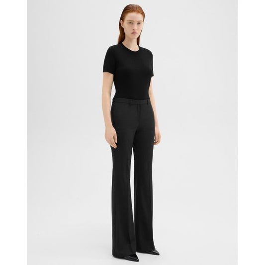 Theory Ladies Demitria Pant in Good Wool Black, Size 10